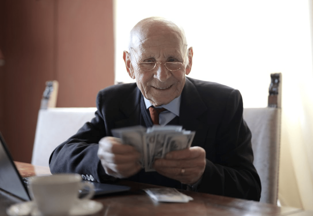 A man holding money