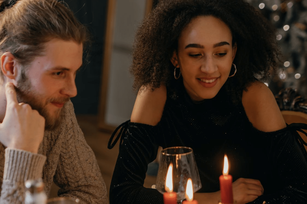 Close-Up Shot of a Man and a Woman