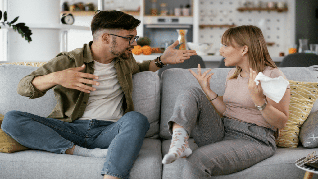 A couple having a conflict at home