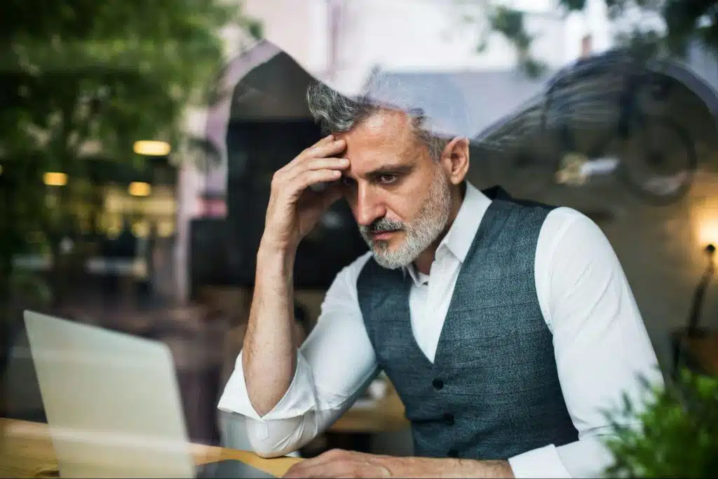 A man looking disappointed