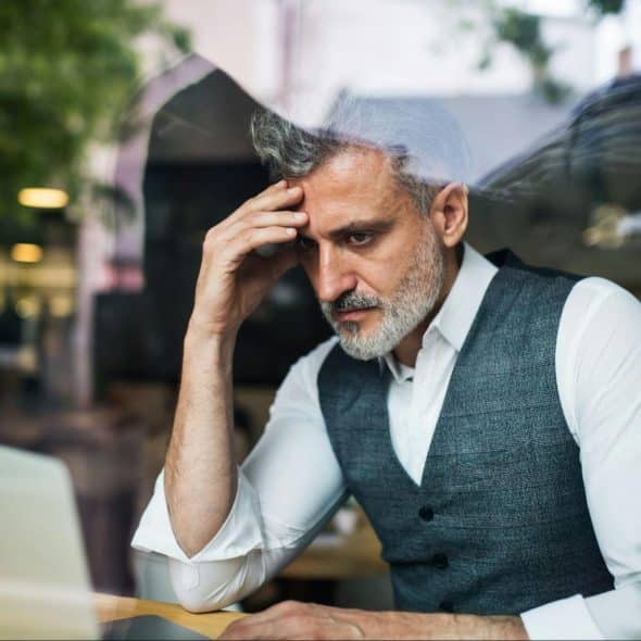 A man looking disappointed
