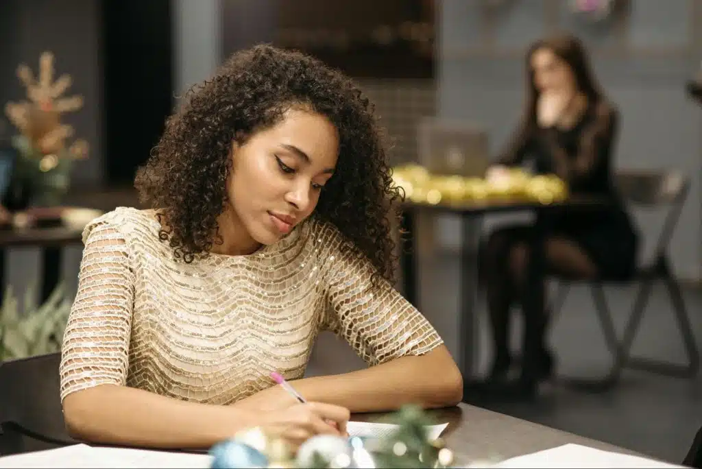 A woman alone at the restaurant