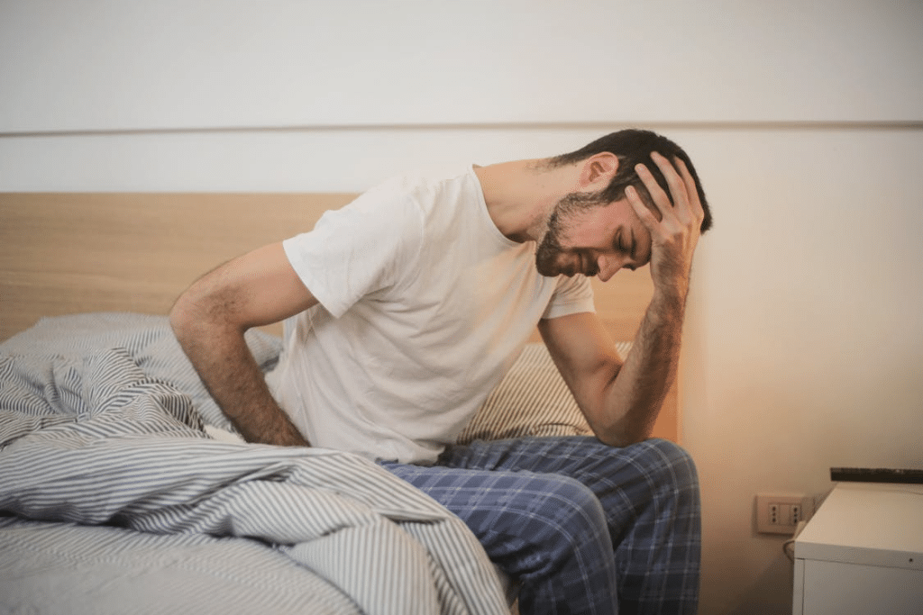 Young man in sleepwear