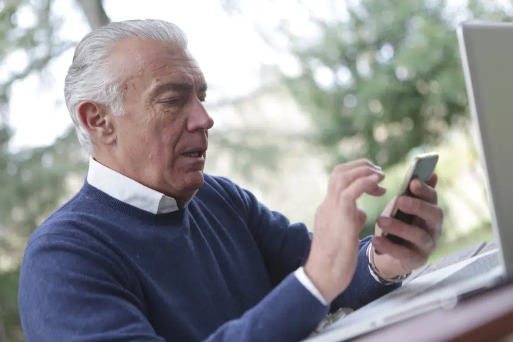 A man using a phone