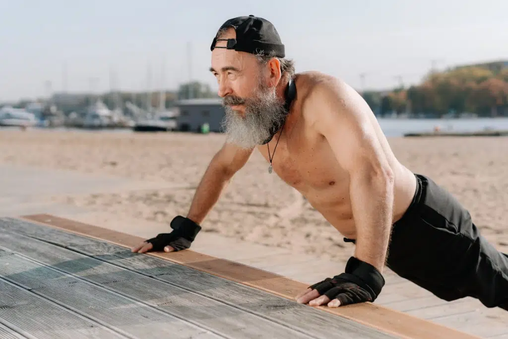 A man doing push-ups