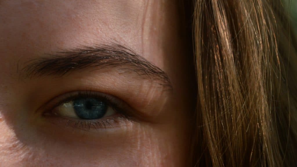 A close up of a woman’s eye.