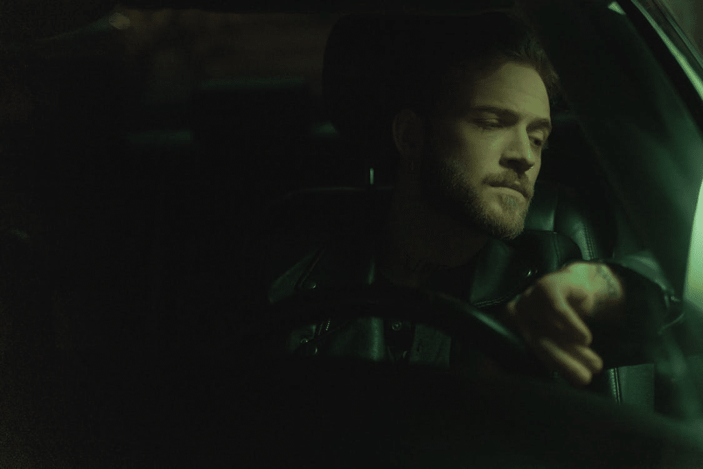 A man inside a car