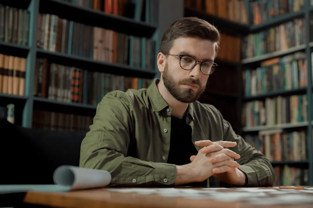 A man with eyeglasses