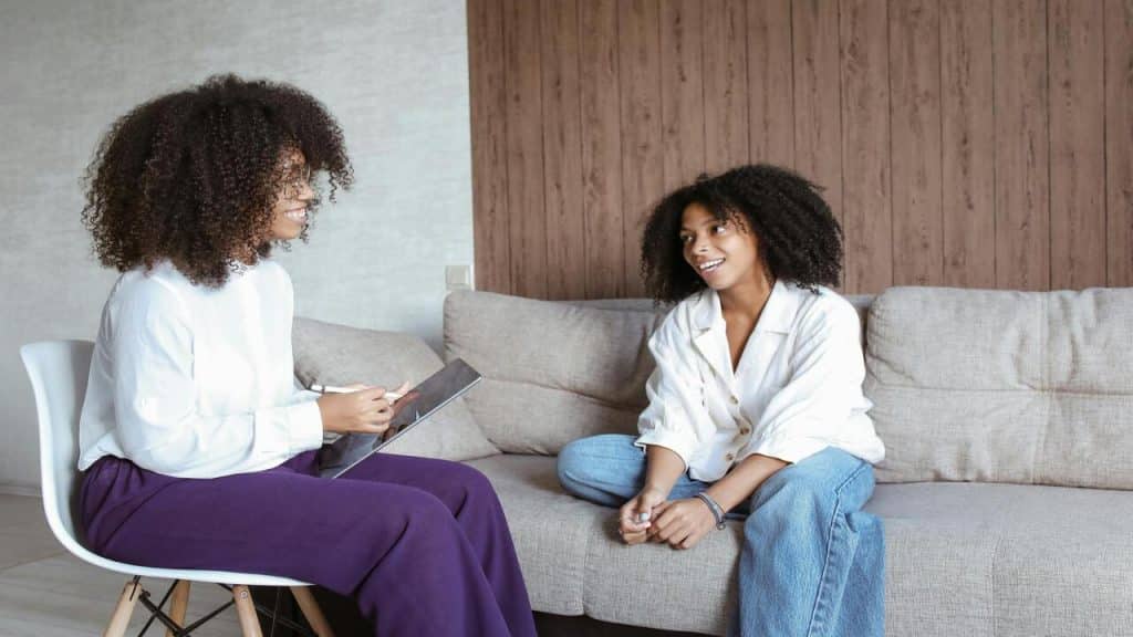 A woman in therapy