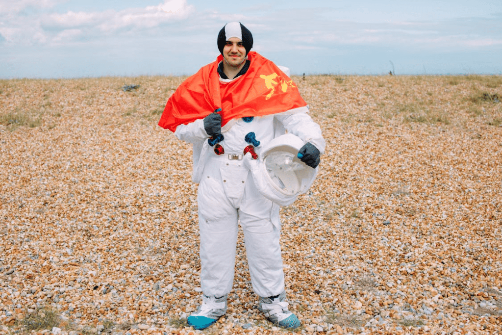 A man in a costume