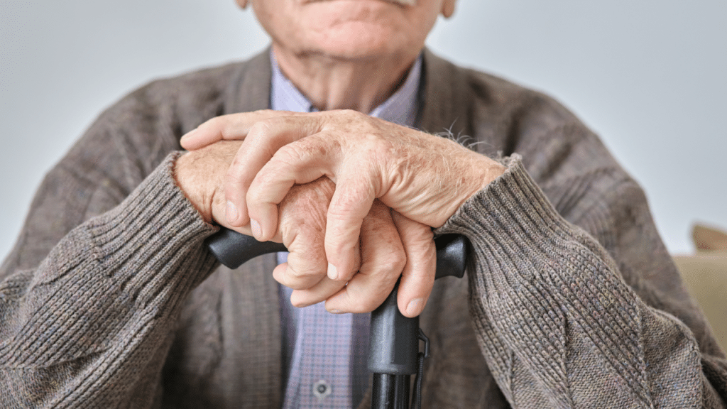 An older man resting