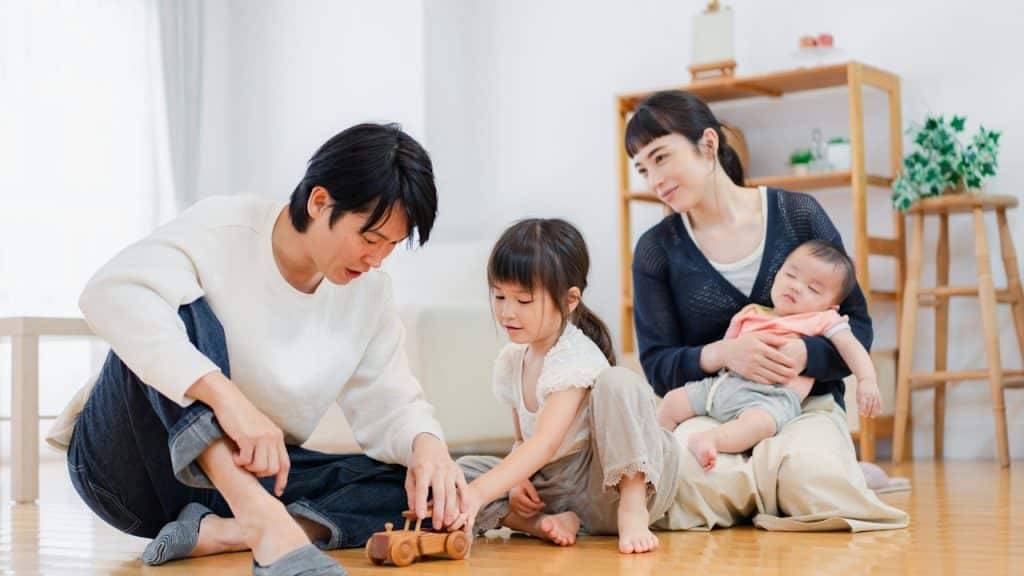 Family spending time together on holiday.