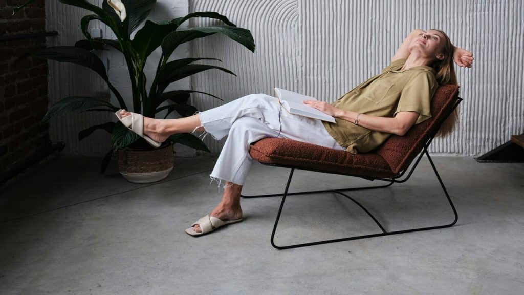 A woman relaxing at home
