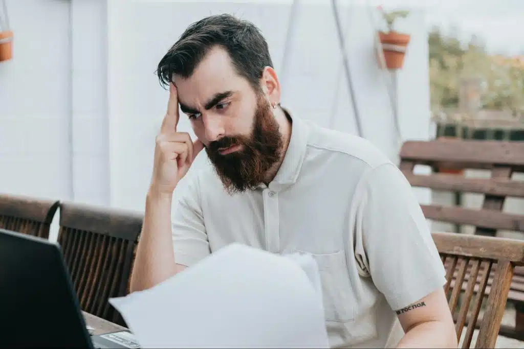 A man getting exhausted