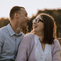 Faces of Smiling Couple