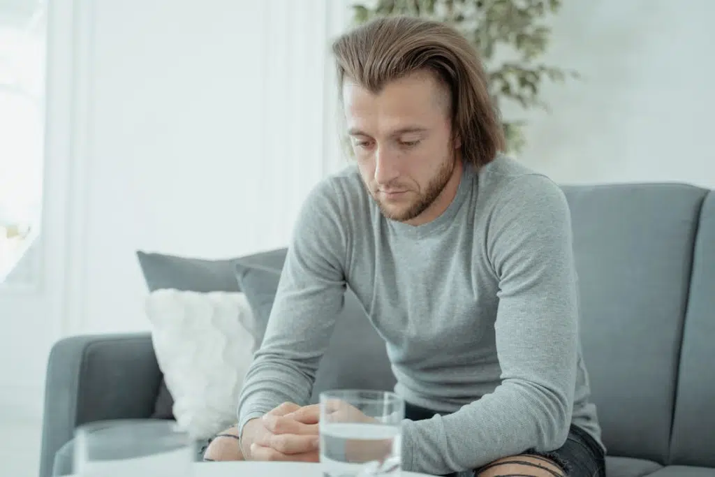 A man sitting on a couch