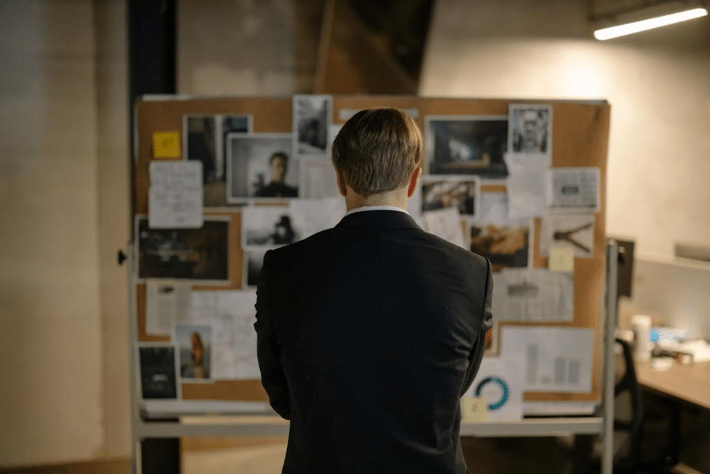 Back view of a man in a black suit