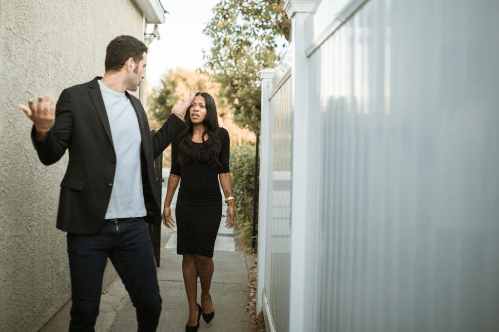 A man and a woman arguing