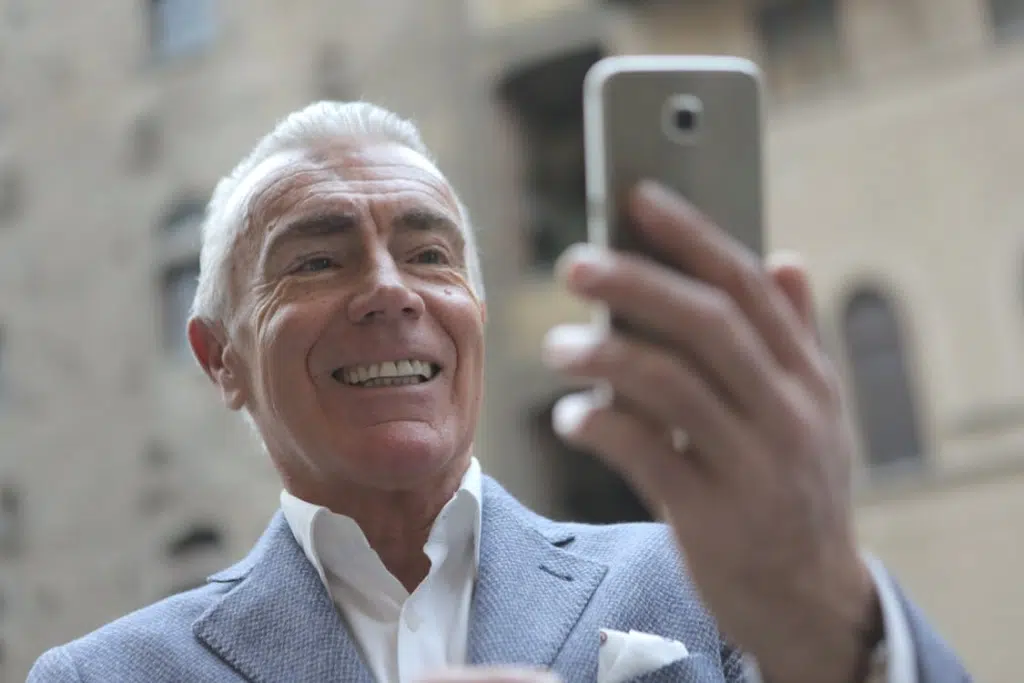 A man taking a selfie
