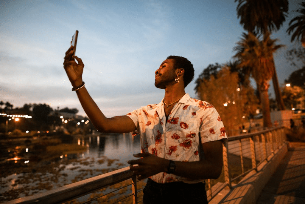 A man taking a selfie