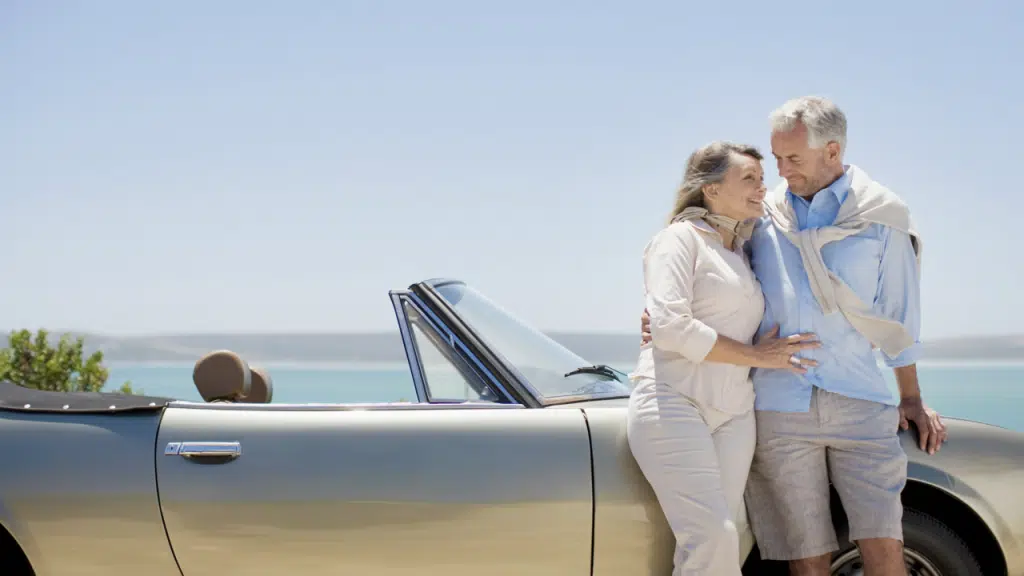 A mature couple on vacation