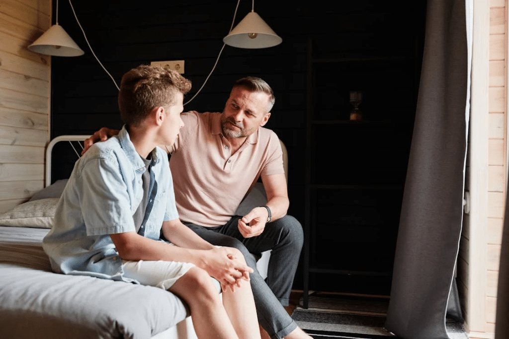 A Father Talking to His Son