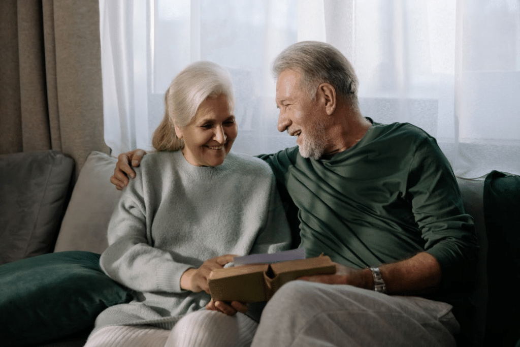 A couple reading a book together