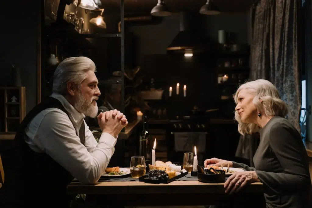 A couple having dinner