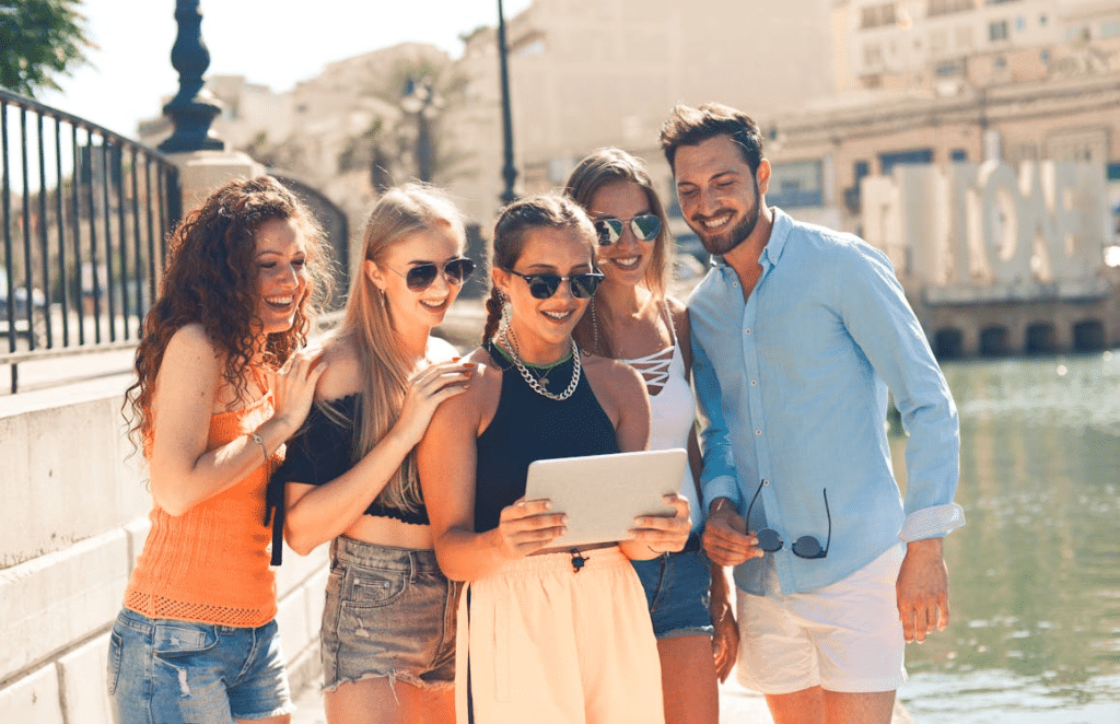 Group of people standing outside