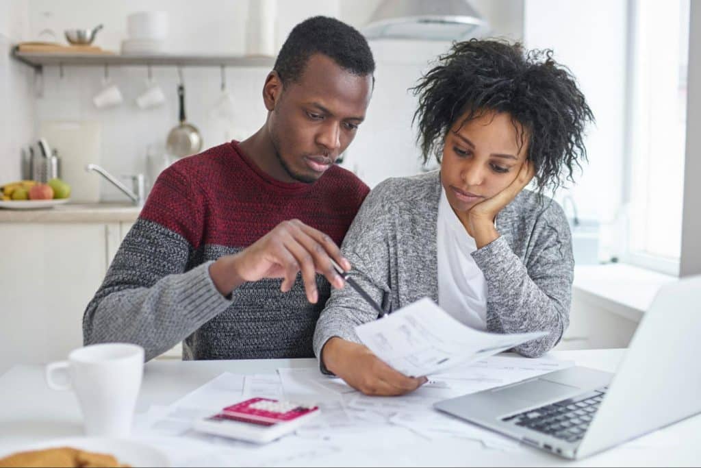 A couple checking bills