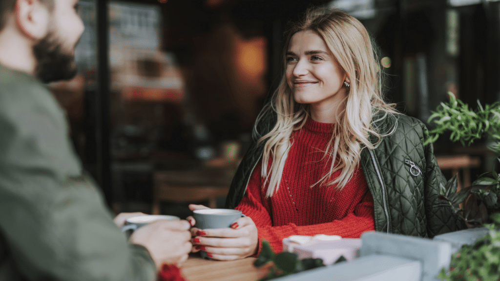 A couple on a coffee date
