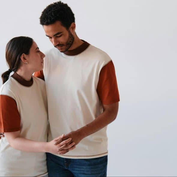 A man and woman holding hands