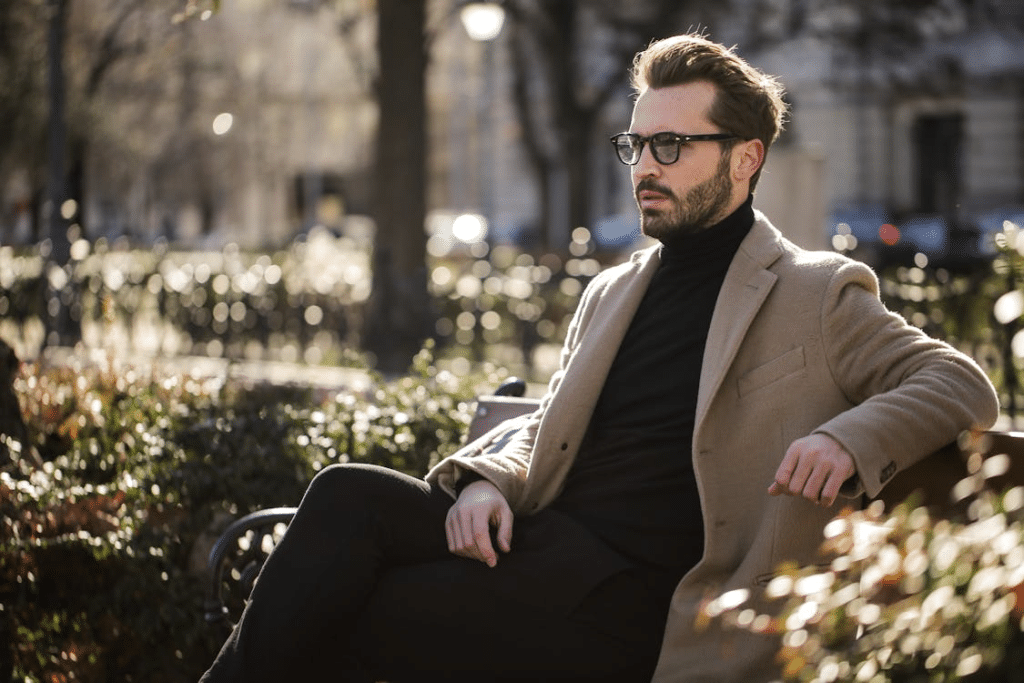 A man sitting on a bench