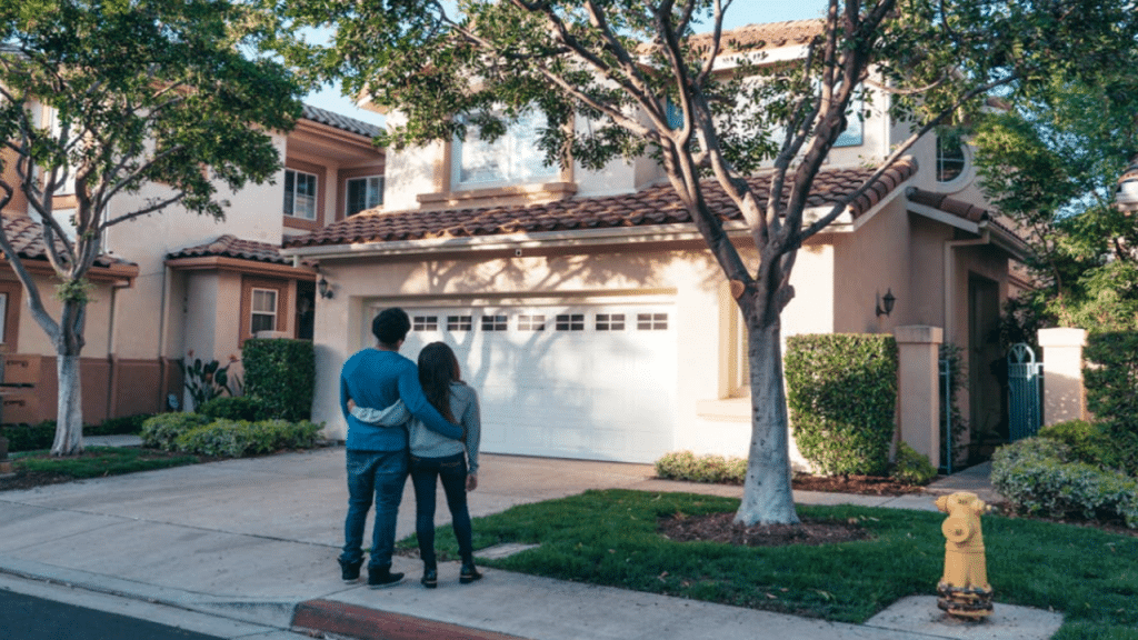 A couple looking at their dream home