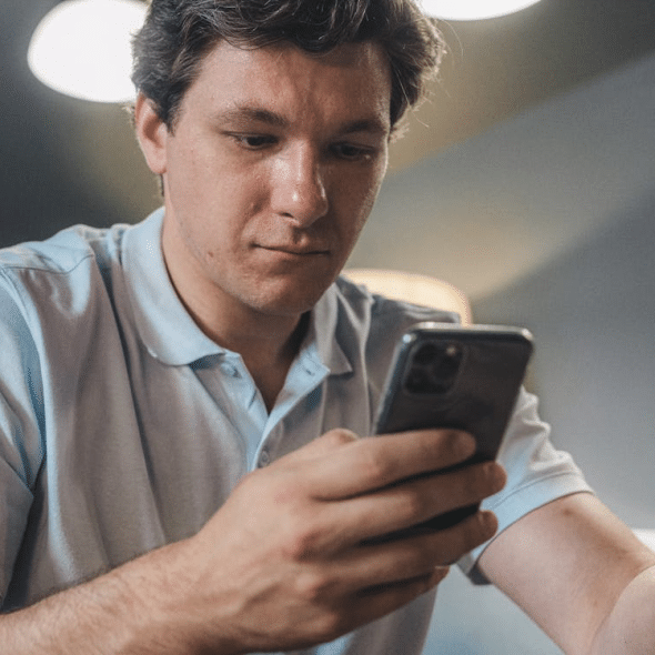 A man using his phone