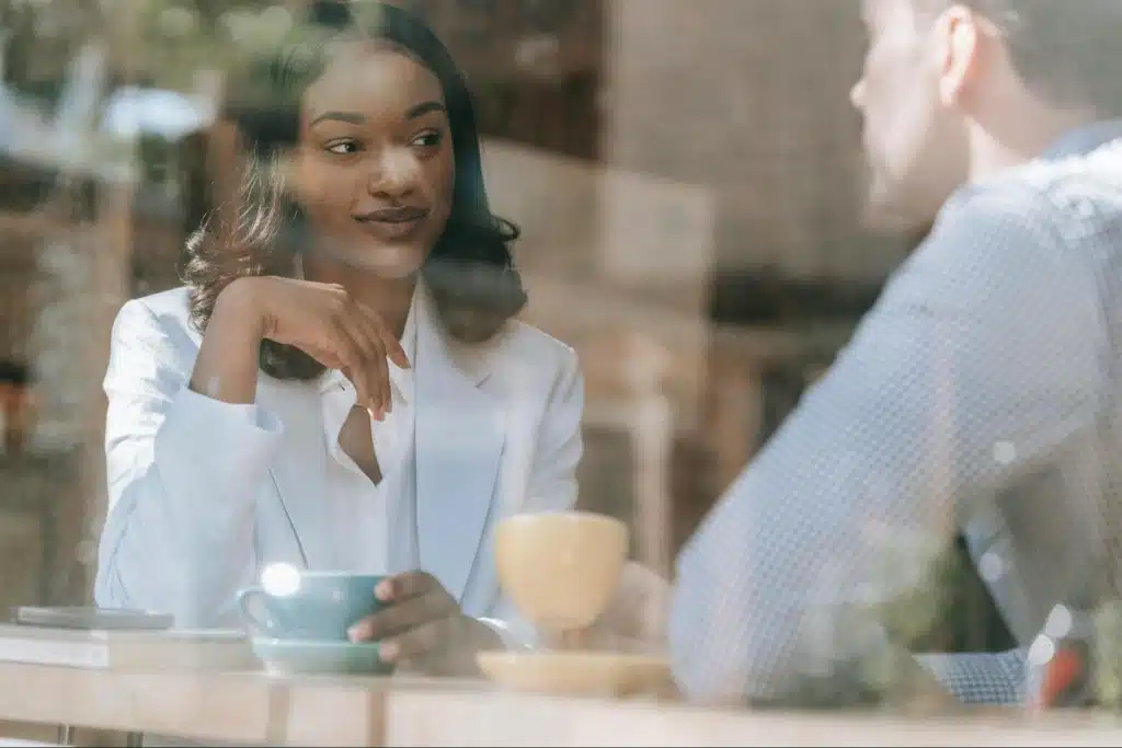 A man and woman at the restaurant