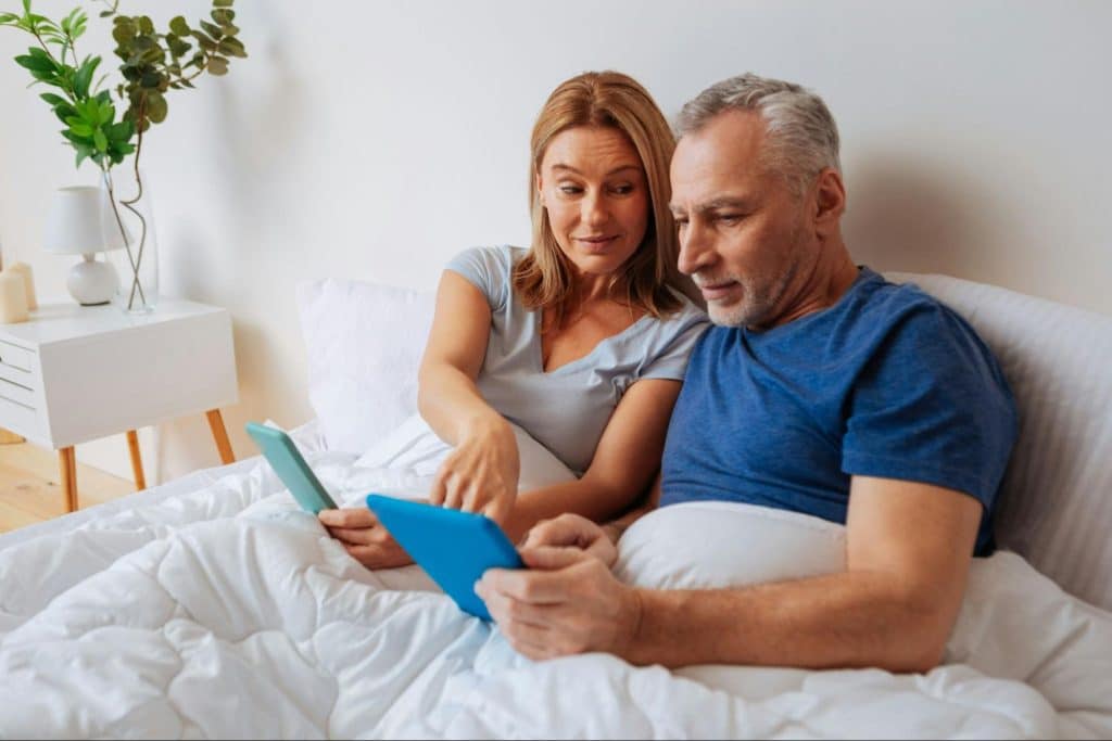 A man and woman having a conversation