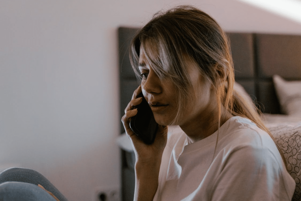 Close-Up Shot of a Woman Having a Phone Call