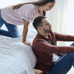 A man ignoring his wife