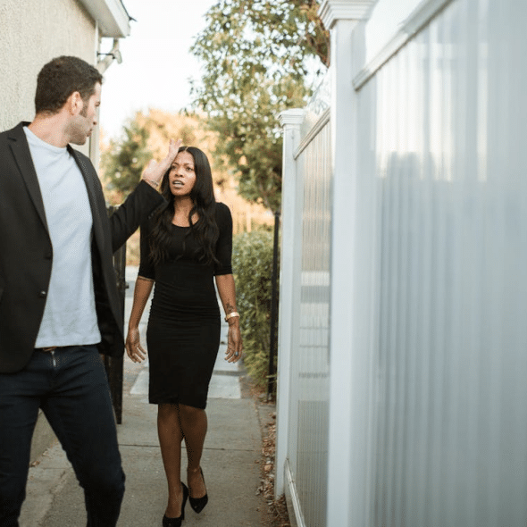 A man and a woman arguing