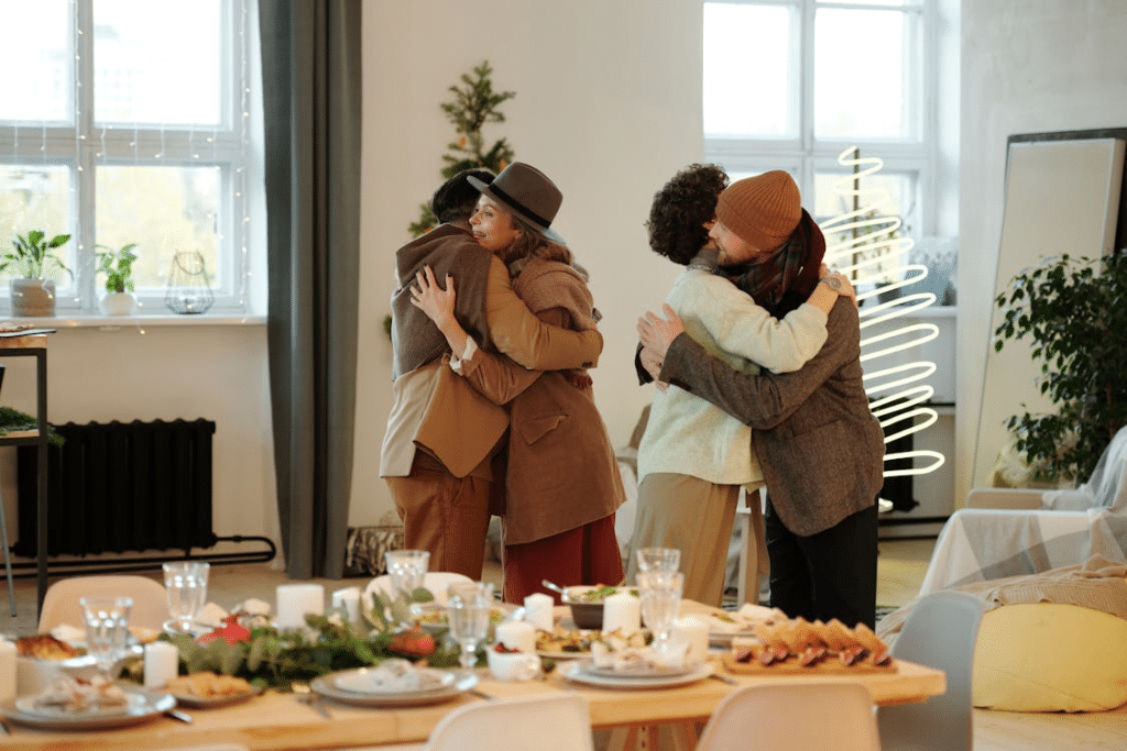 People hugging each other
