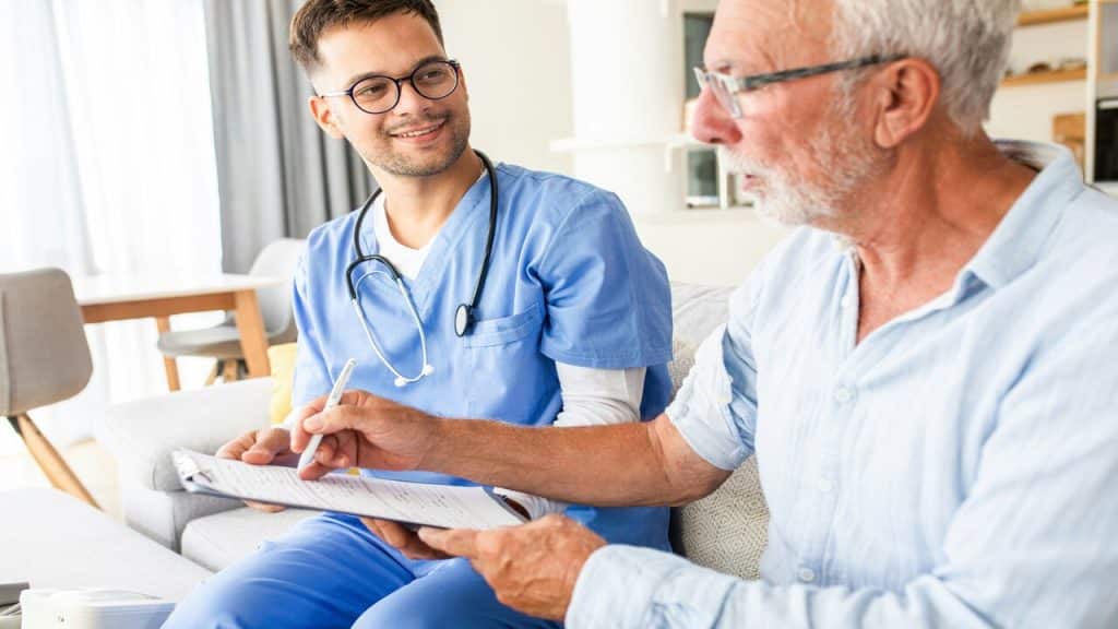 A man seeing his doctor