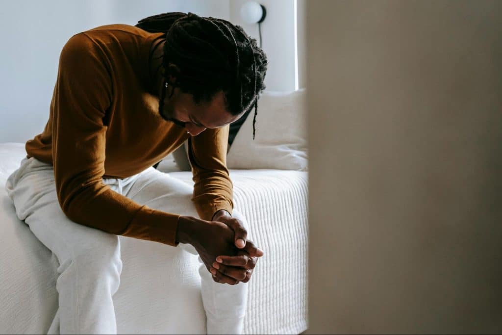 A man alone and thinking
