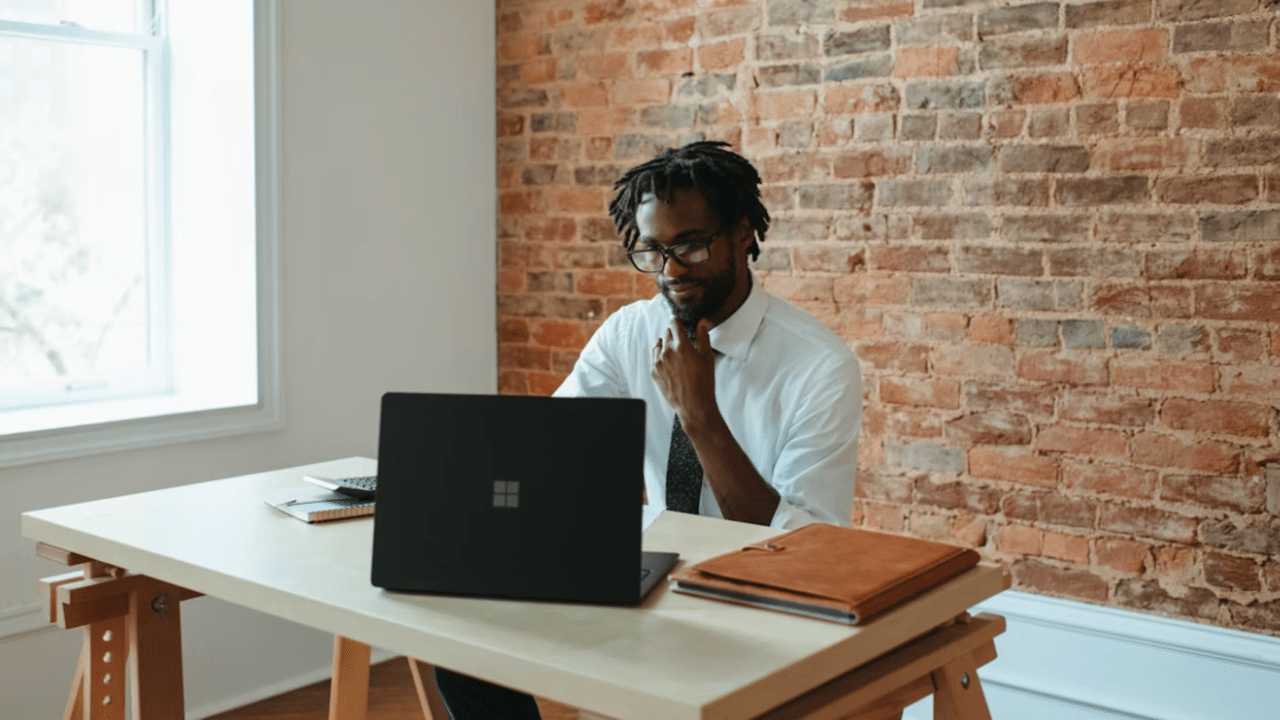 A man working in the office