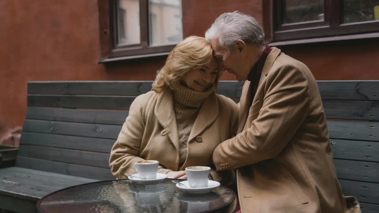 A couple on a coffee date