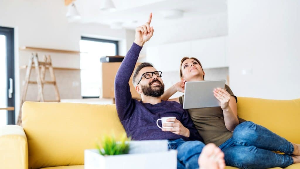 A couple planning for renovating a home.