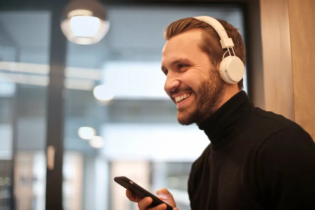 A man wearing headset