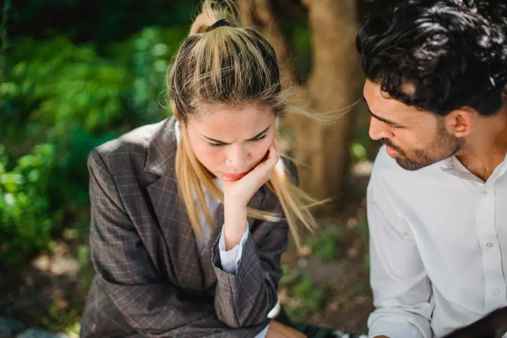 Man and woman having a conversation