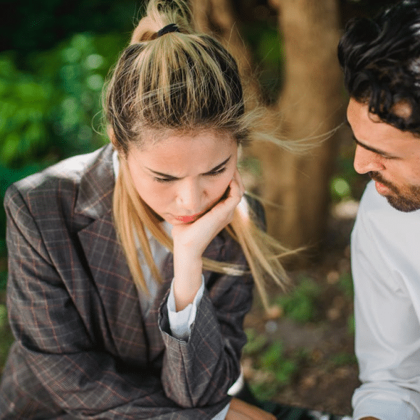 Man and woman having a conversation