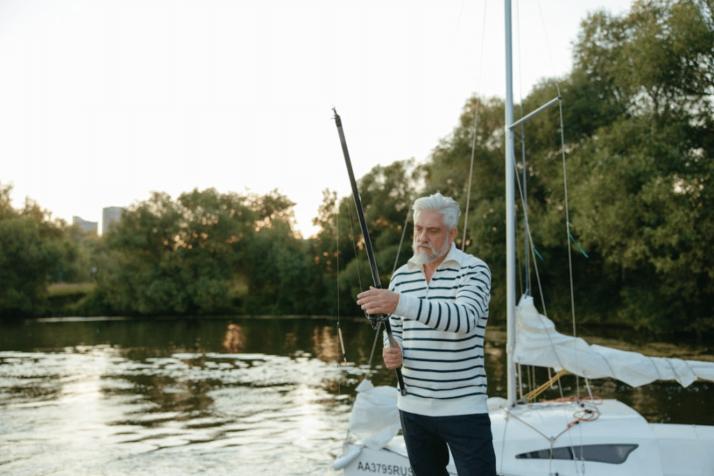 A man fishing